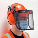 casco di sicurezza, casco di sicurezza con visiera, protezioni auricolari